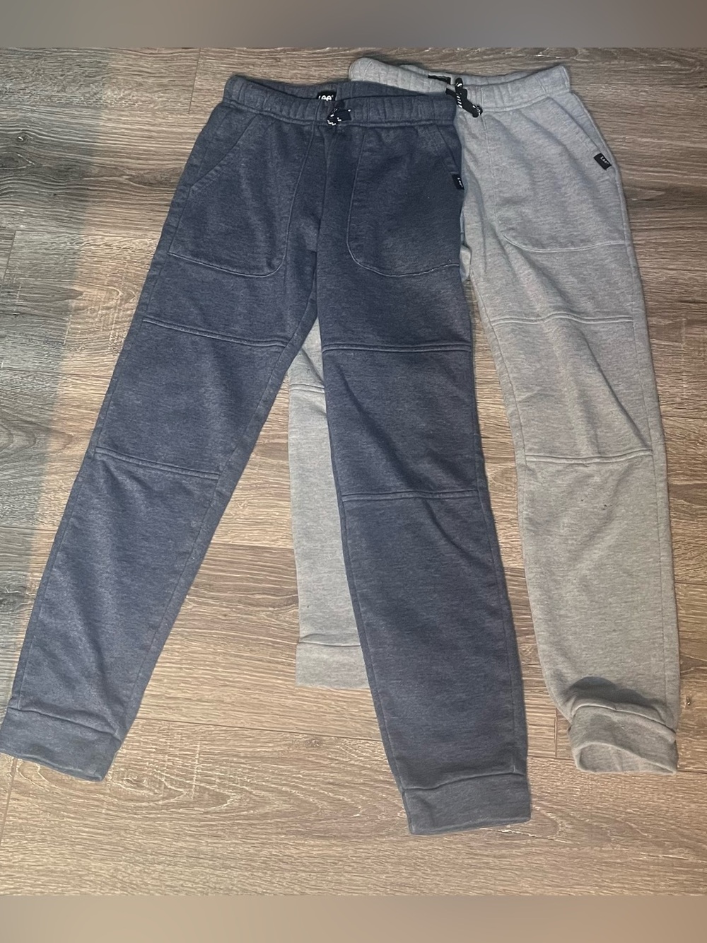 Lee Boys Sweatpants Jogger Bundle - Blue Heather and Light Gray- Medium